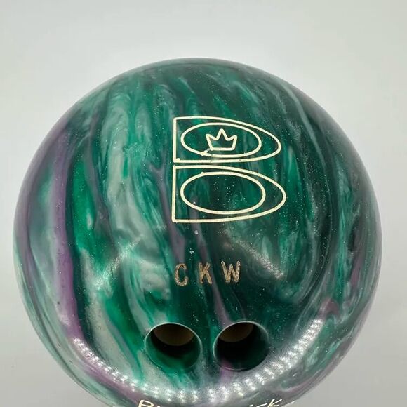 Brunswick Axis Bowling Ball 12lb 8oz Green Purple Swirl Reactive Resin Drilled - Picture 7 of 9